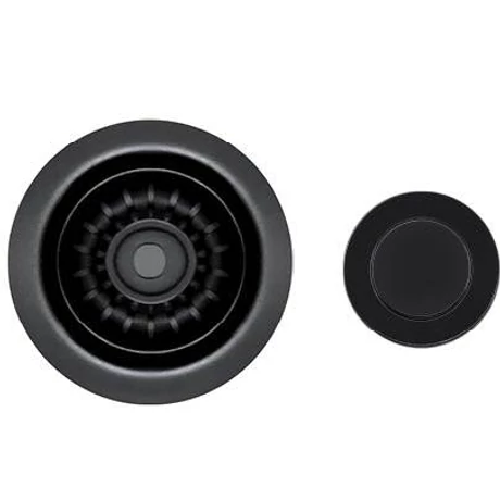 Elleci - ASP1302BK fekete automata (PUSH CONTROL) dugókiemelő egymedencés mosogatóhoz 