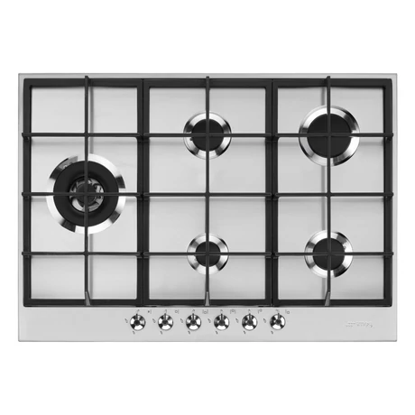 SMEG GÁZ FŐZŐLAP,Classic ,72,5 cm,4 normál + 1 4,2 kW-os WOK gázégő,,szálcsiszolt rozsdamentes acél