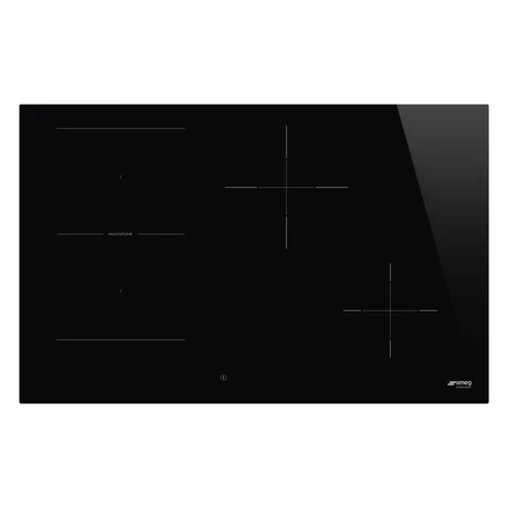 SMEG INDUKCIÓS FŐZŐLAP, Universal design, 80 cm, 4 főzőzóna, 1 MultiZone híd zóna, fekete üveg