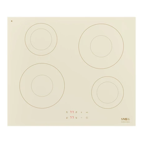 SMEG INDUKCIÓS FŐZŐLAP,Universal,60cm,4zóna (2 booster),9f,bézs egyenes élű üveg,arany sz. szerigráfia