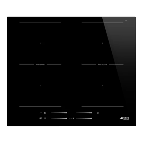 SMEG INDUKCIÓS FŐZŐLAP,60cm,munkalapszintű,2 multizone zóna,slider érintőszenzoros vez.,14 fokozat,keret nélküli üveg