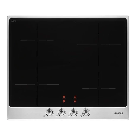SMEG INDUKCIÓS FŐZŐLAP,Classic ,60cm,4 booster főzőzóna,9 fokozat,acél hatású Classic vezérlőgombok,rm.acél keret