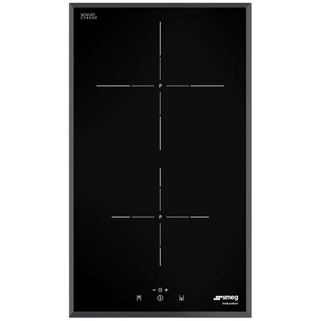 SMEG DOMINO INDUKCIÓS FŐZŐLAP,30cm,2 bőv.zóna,9f,3,1kW ultra-gyors,érintősz.,2időzítő,keretnélküli lekerekített élű üveg