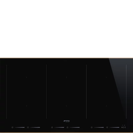 SMEG INDUKCIÓS FŐZŐLAP, Dolce Stil Novo design, 90 cm, 6 zóna, fekete, réz díszítéssel