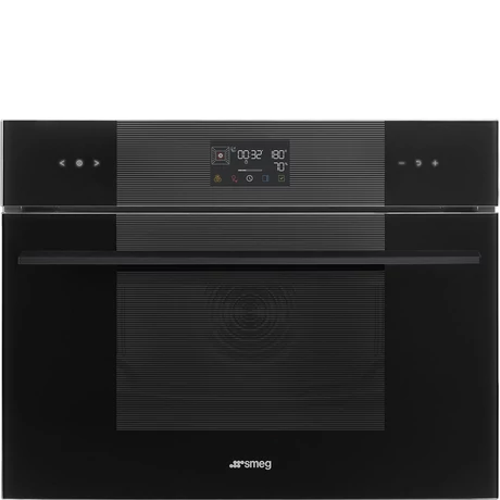 SMEG KOMPAKT KOMBINÁLT GŐZSÜTŐ, Linea design, Galileo, 45 cm, ES LCD, mélyfekete üveg
