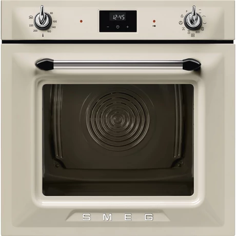 SMEG PIROLITIKUS HŐLÉGKEVERÉSES SÜTŐ,Victoria design, 9 + 1 funkció, LCD kijelző, bézs