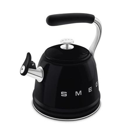 SMEG VÍZFORRALÓ TEÁSKANNA, retro, síppal, fekete