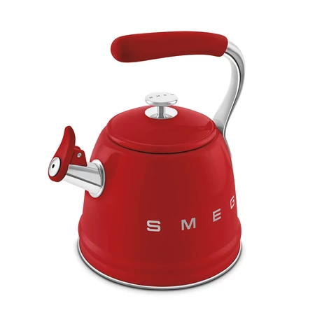 SMEG VÍZFORRALÓ TEÁSKANNA, retro, síppal, piros