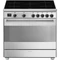 SMEG SZABADONÁLLÓ TŰZHELY, Classic design, 90 cm, 1 sütőtér, indukciós főzőlap, matt fekete gombok, inox