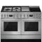SMEG SZABADONÁLLÓ TŰZHELY, Portofino design, 120 cm, 2 sütőtér, gáz- teppanyaki- és indukciós főzőlap, inox