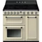 SMEG SZABADONÁLLÓ TŰZHELY, Victoria,90cm,3 sütő,9funkció,indukciós főzőlap: 5zóna, bézs/ ezüst gombokkal