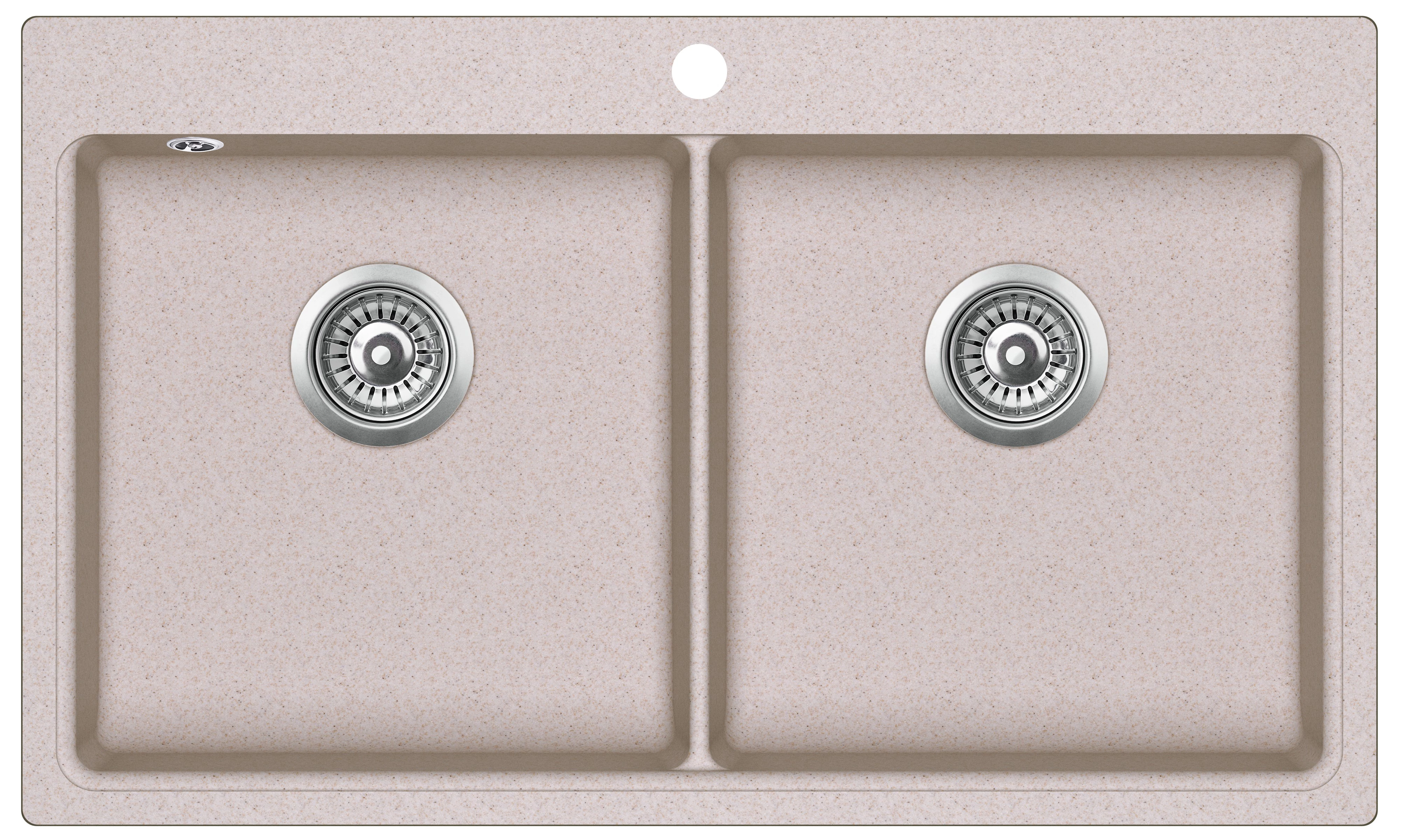 EVIDO Quadro 9 gránit mosogató, 860 x 510 mm, homok