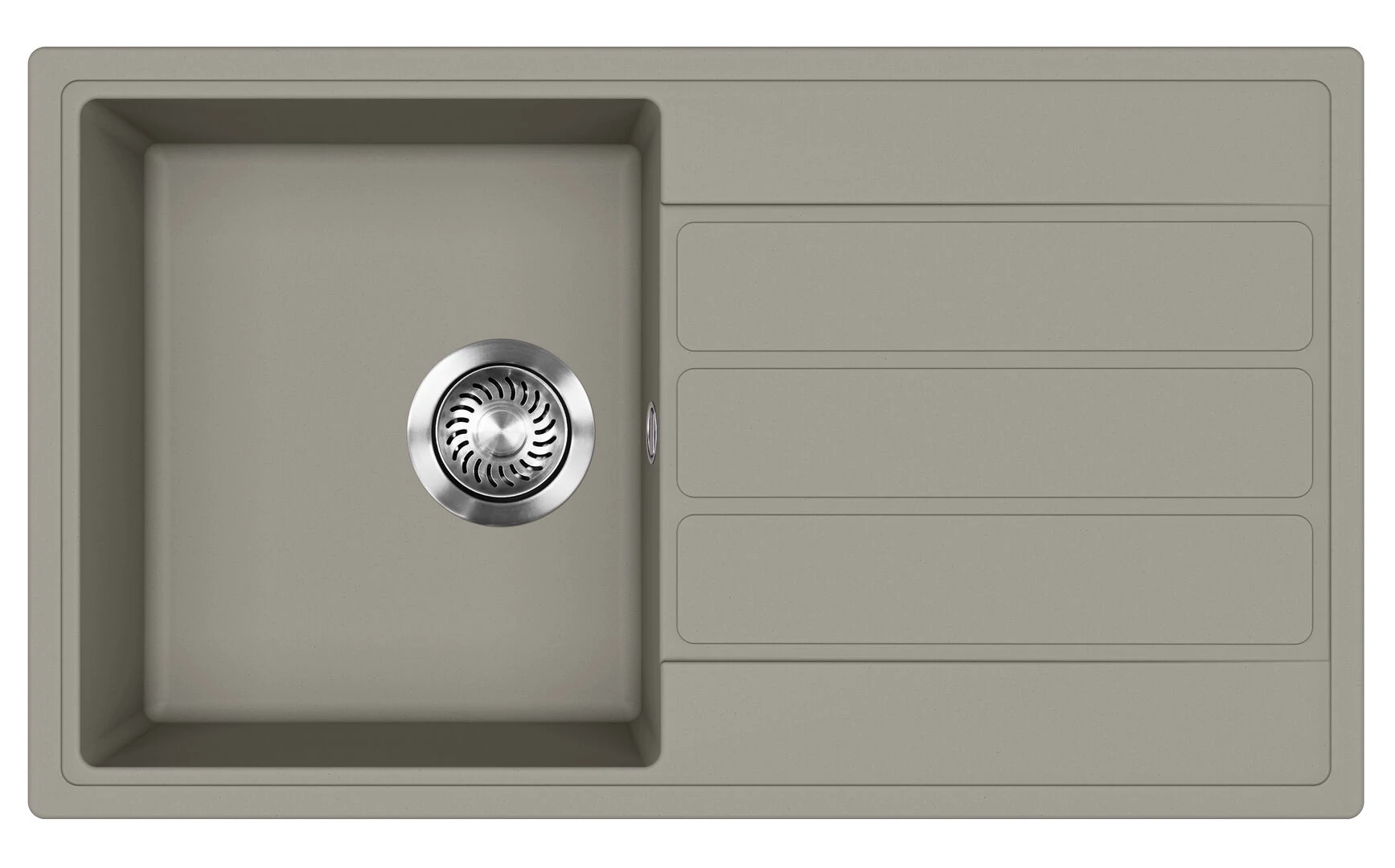 EVIDO Easy 45S gránit mosogató, 760 x 440 mm, platina