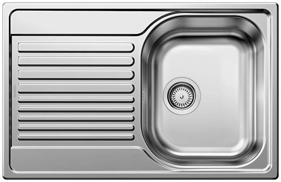 BLANCO TIPO 45 S compact, mosogatótálca, natúr rozsdamentes acél excenter nélkül (207830 mos + 222404 lef)