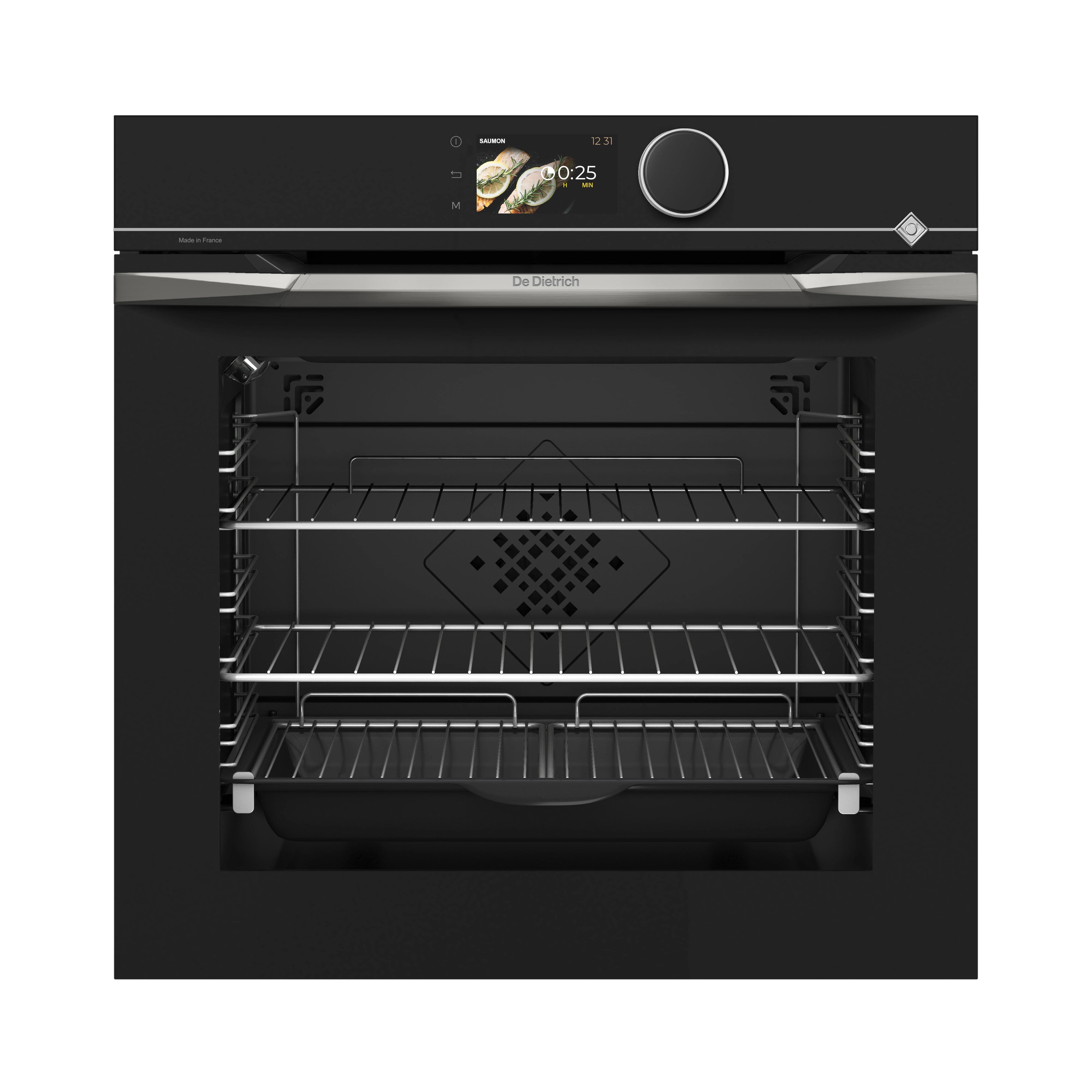 De Dietrich pirolitikus sütő, 73 l, 12 funkció, 122 auto recept, TFT, stellar steel
