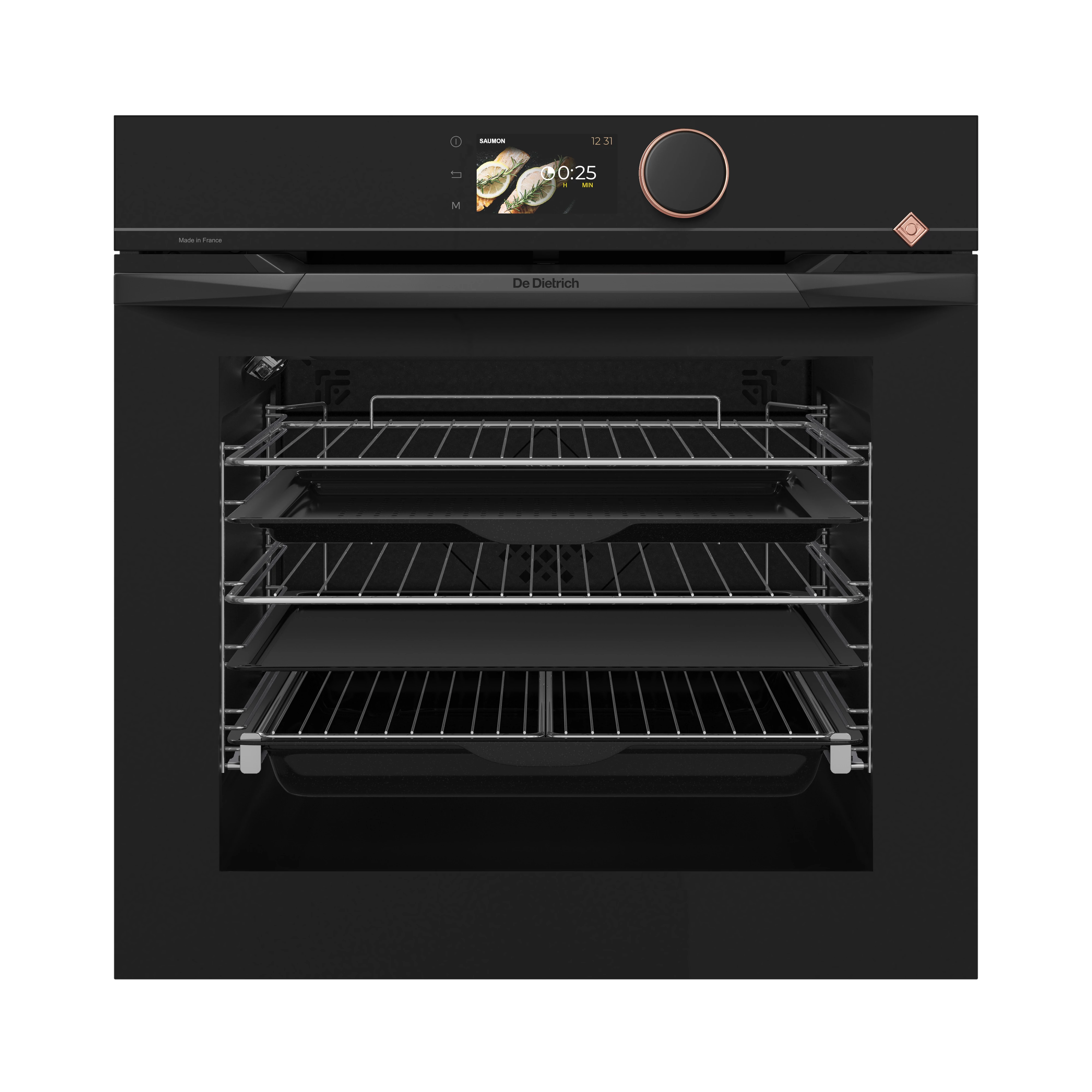 De Dietrich pirolitikus sütő, 73 l, 13 funkció, 122 auto recept, TFT, maghőmérő, heritage