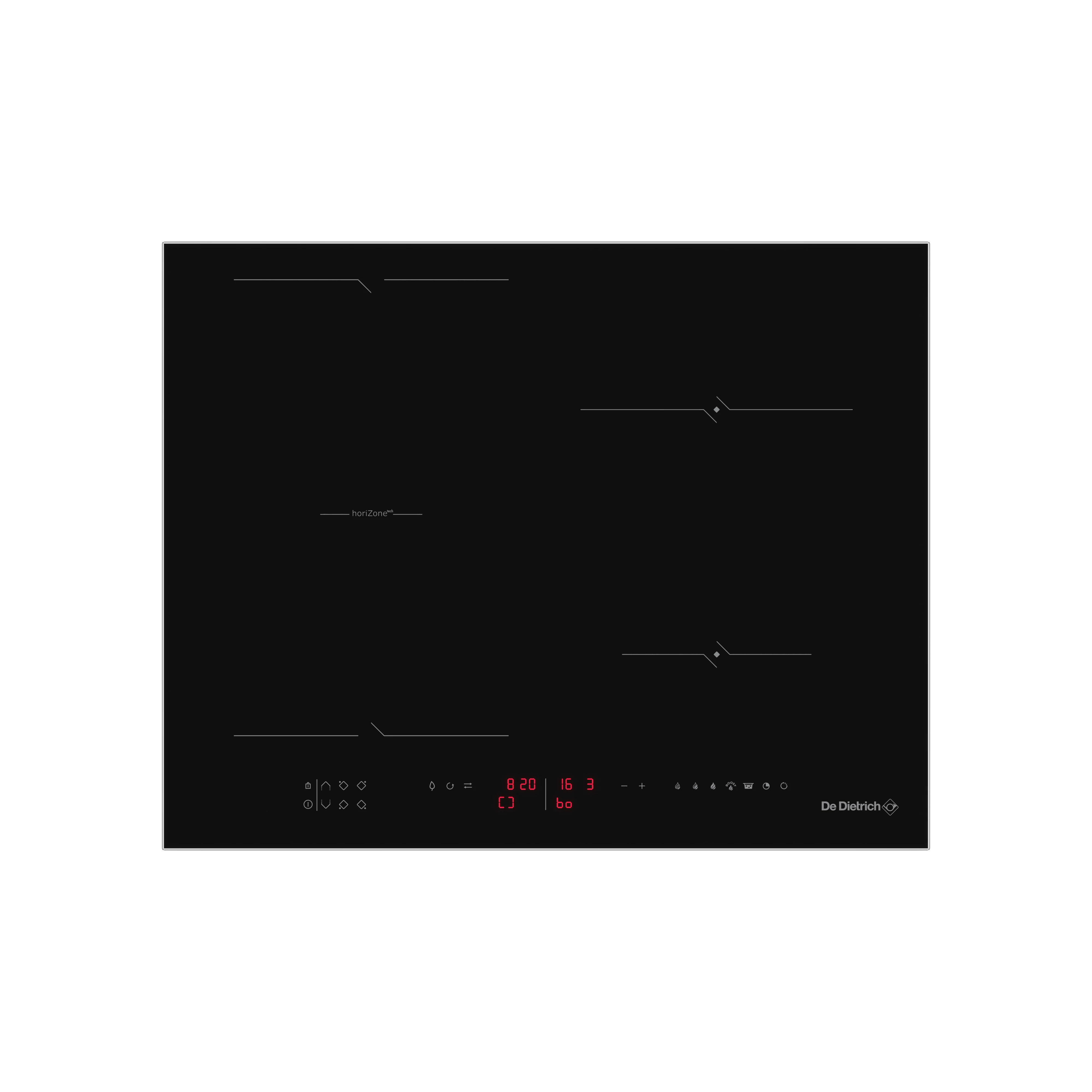 De Dietrich indukciós főzőlap, 65 cm, 4 zóna (1 horiZone), LED, infinite black
