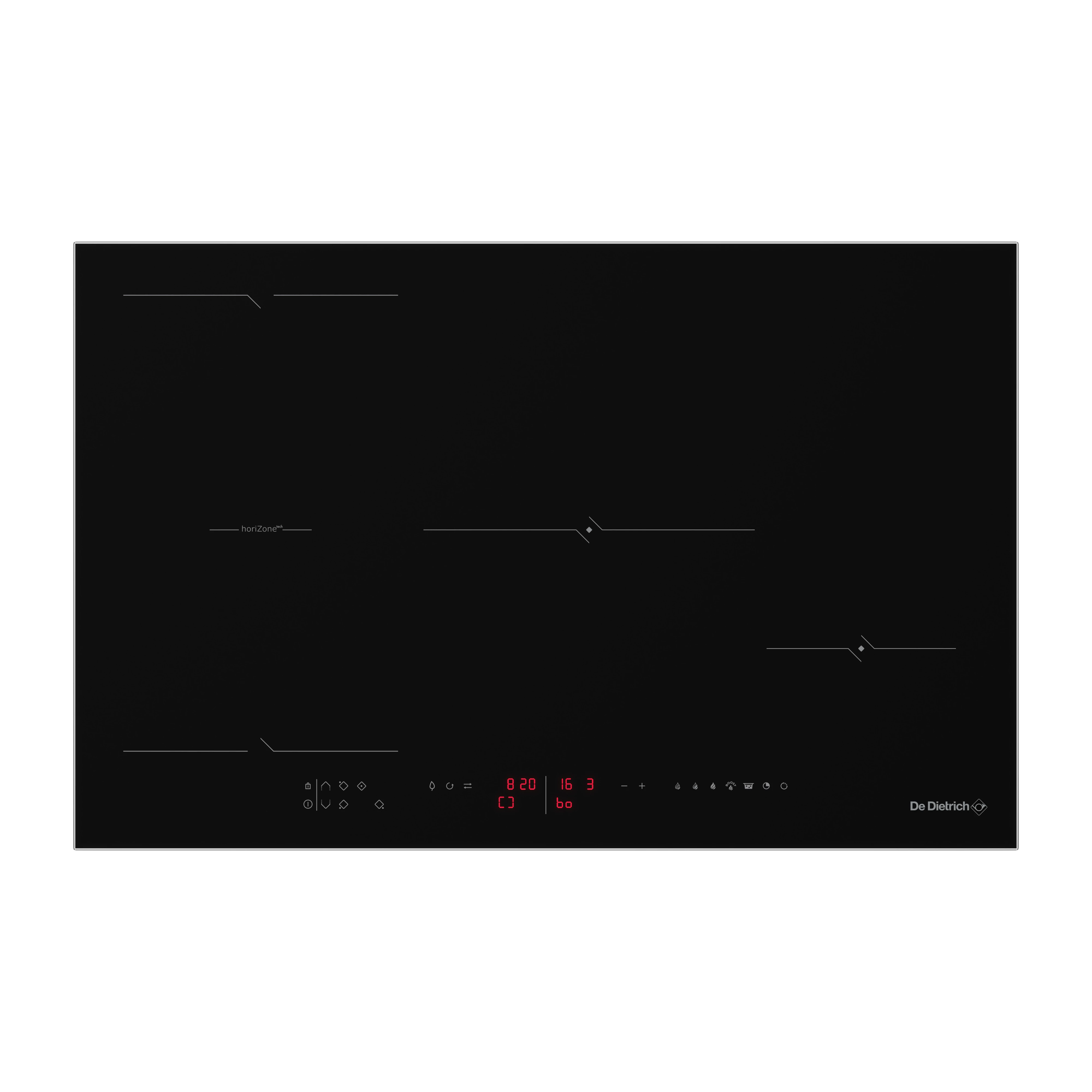 De Dietrich indukciós főzőlap, 80 cm, 4 zóna (1 horiZone), LED, infinite black