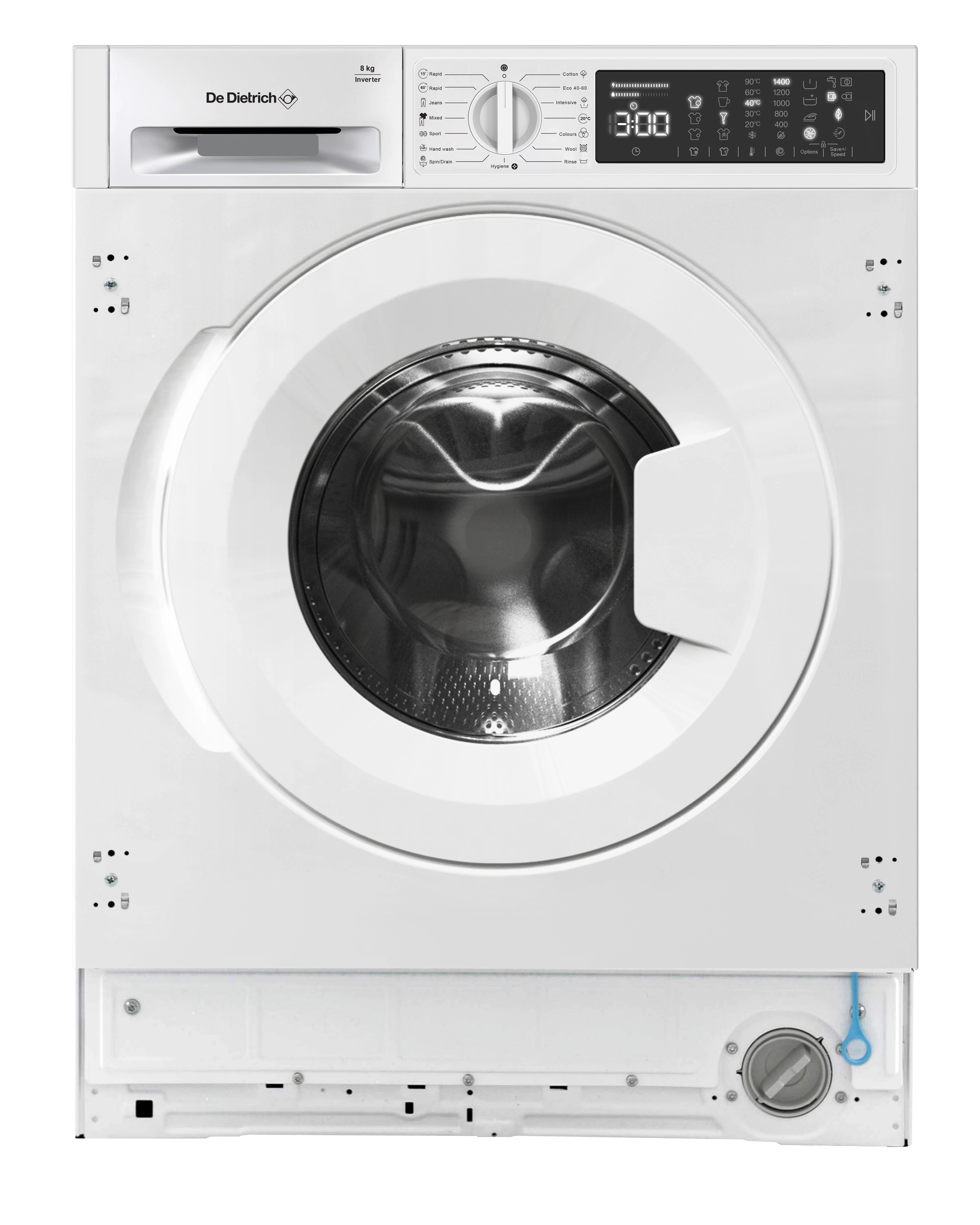 De Dietrich beépíthető mosógép, 60 cm, elöltöltős, 15 program, max. tömeg 8 kg, fehér