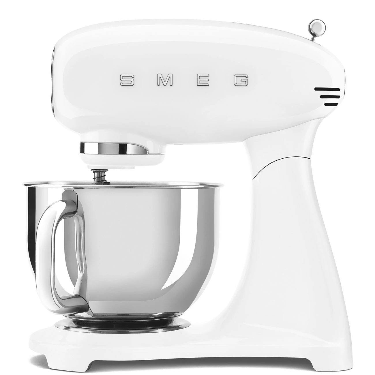 SMEG KONYHAI ROBOTGÉP, 50-es évek retrodesign, 10 fokozat, fehér test és talp, fémedény