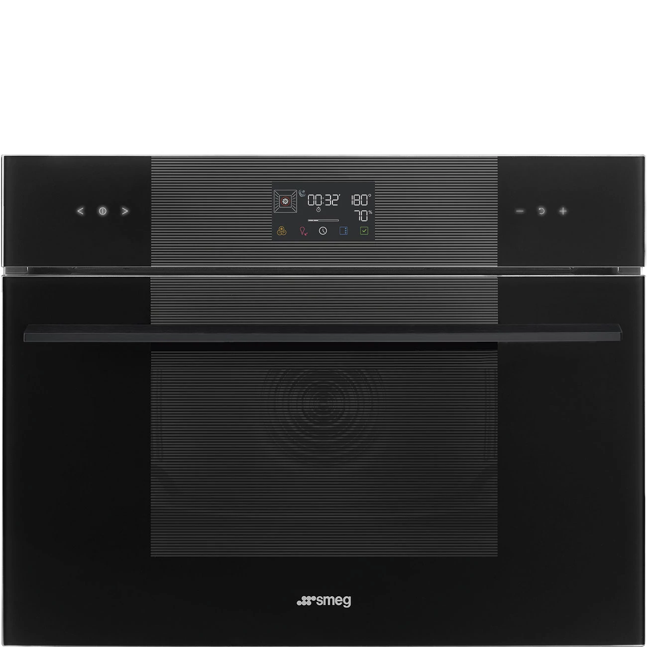 SMEG KOMPAKT KOMBINÁLT GŐZSÜTŐ, Linea design, Galileo, 45 cm, ES LCD, mélyfekete üveg